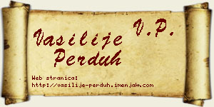 Vasilije Perduh vizit kartica